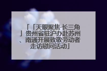 「天眼聚焦·长三角」贵州省驻沪办赴苏州、南通开展致敬劳动者走访慰问活动