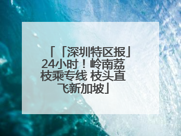 「深圳特区报」24小时！岭南荔枝乘专线 枝头直飞新加坡