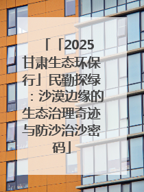 「2025甘肃生态环保行」民勤探绿：沙漠边缘的生态治理奇迹与防沙治沙密码
