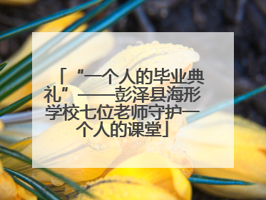 “一个人的毕业典礼”——彭泽县海形学校七位老师守护一个人的课堂