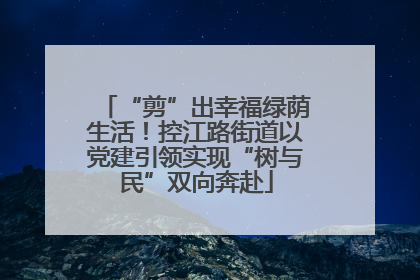 “剪”出幸福绿荫生活！控江路街道以党建引领实现“树与民”双向奔赴