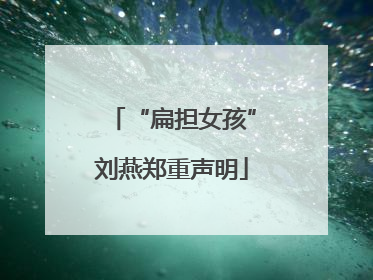“扁担女孩”刘燕郑重声明