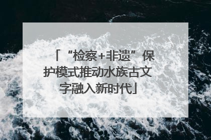 “检察+非遗”保护模式推动水族古文字融入新时代