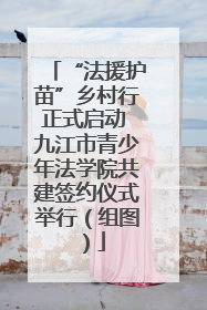 “法援护苗”乡村行正式启动 九江市青少年法学院共建签约仪式举行（组图）