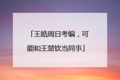 王皓周日考编，可能和王楚钦当同事