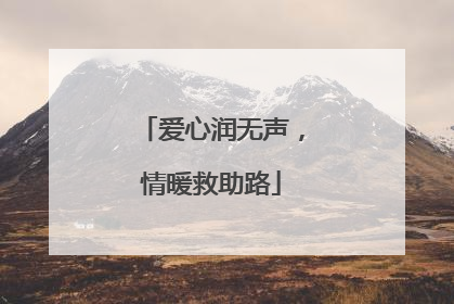 爱心润无声，情暖救助路