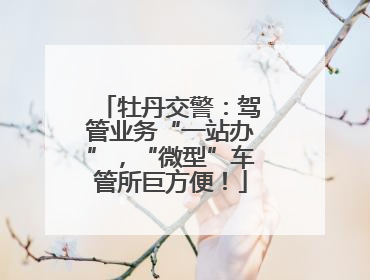 牡丹交警：驾管业务“一站办”，“微型”车管所巨方便！