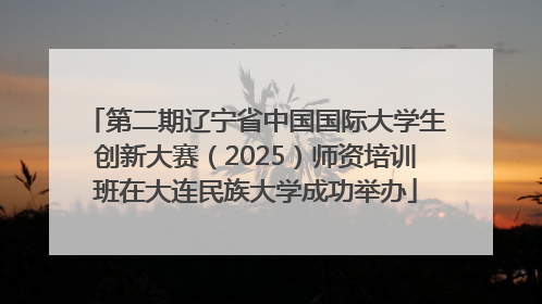 第二期辽宁省中国国际大学生创新大赛（2025）师资培训班在大连民族大学成功举办