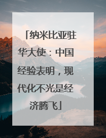 纳米比亚驻华大使：中国经验表明，现代化不光是经济腾飞