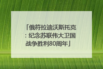 俄符拉迪沃斯托克：纪念苏联伟大卫国战争胜利80周年