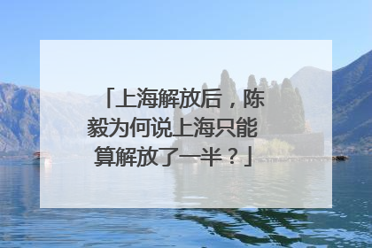 上海解放后，陈毅为何说上海只能算解放了一半？