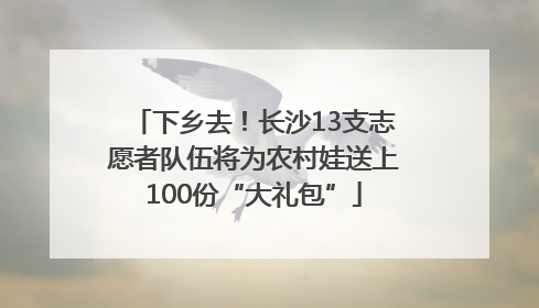 下乡去！长沙13支志愿者队伍将为农村娃送上100份“大礼包”