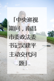 中央巡视期间，南昌市委政法委书记吴建平主动交代问题