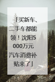 买新车、二手车都能领！沈阳5000万元汽车消费补贴来了