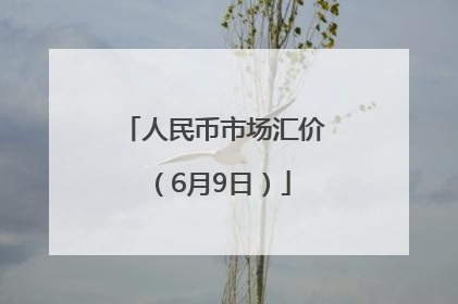 人民币市场汇价（6月9日）