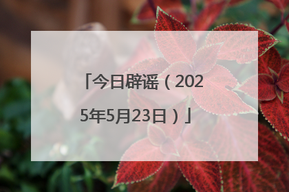 今日辟谣（2025年5月23日）