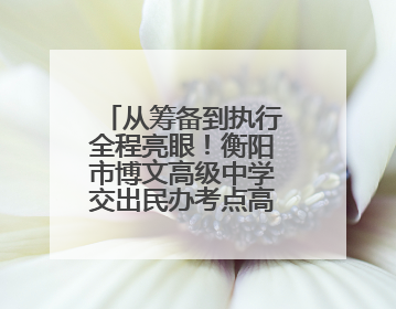 从筹备到执行全程亮眼!衡阳市博文高级中学交出民办考点高分答卷
