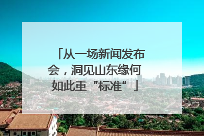从一场新闻发布会，洞见山东缘何如此重“标准”