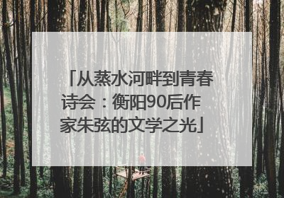 从蒸水河畔到青春诗会：衡阳90后作家朱弦的文学之光