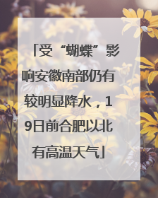 受“蝴蝶”影响安徽南部仍有较明显降水,19日前合肥以北有高温天气