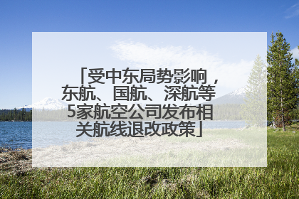 受中东局势影响，东航、国航、深航等5家航空公司发布相关航线退改政策