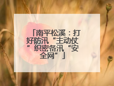 南平松溪：打好防汛“主动仗”织密备汛“安全网”