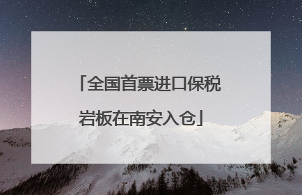 全国首票进口保税岩板在南安入仓