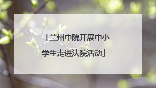 兰州中院开展中小学生走进法院活动