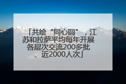 共绘“同心圆”，江苏和拉萨平均每年开展各层次交流200多批、近2000人次