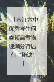 内江六中优秀考生何睿祯高考物理满分背后有“秘诀”