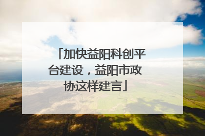 加快益阳科创平台建设，益阳市政协这样建言