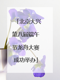 北京大兴第八届端午节龙舟大赛成功举办