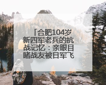合肥104岁新四军老兵的抗战记忆：亲眼目睹战友被日军飞机炸弹击中