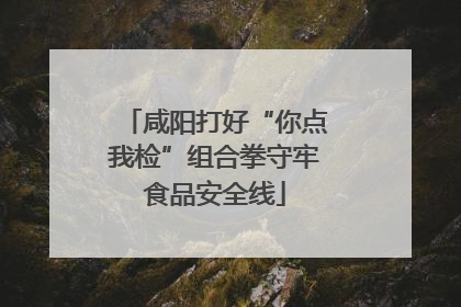 咸阳打好“你点我检”组合拳守牢食品安全线
