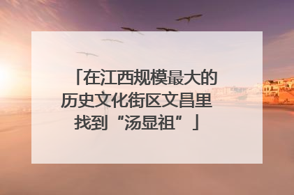 在江西规模最大的历史文化街区文昌里找到“汤显祖”