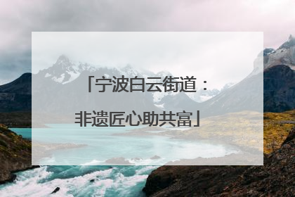 宁波白云街道：非遗匠心助共富