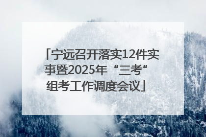 宁远召开落实12件实事暨2025年“三考”组考工作调度会议