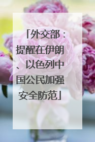 外交部：提醒在伊朗、以色列中国公民加强安全防范