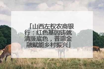 山西左权农商银行：红色基因铸就清廉底色，普惠金融赋能乡村振兴