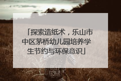 探索造纸术，乐山市中区茅桥幼儿园培养学生节约与环保意识