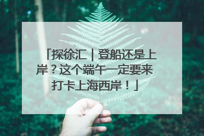 探徐汇｜登船还是上岸？这个端午一定要来打卡上海西岸！