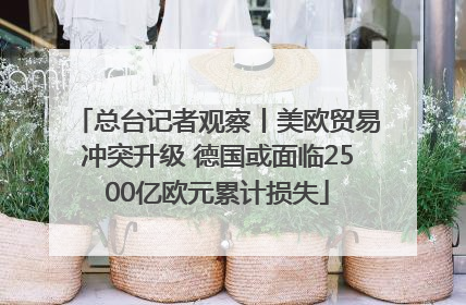 总台记者观察丨美欧贸易冲突升级 德国或面临2500亿欧元累计损失
