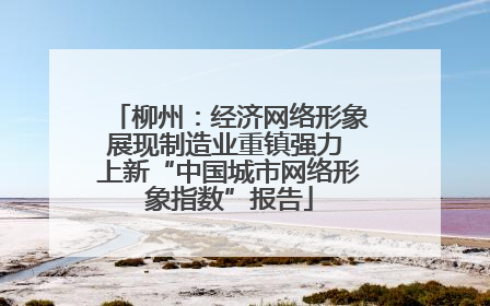 柳州：经济网络形象展现制造业重镇强力 上新“中国城市网络形象指数”报告