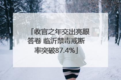 收官之年交出亮眼答卷 临沂禁毒戒断率突破87.4%