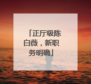 正厅级陈白薇，新职务明确