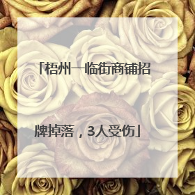 梧州一临街商铺招牌掉落，3人受伤