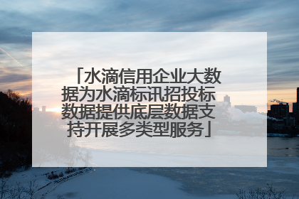 水滴信用企业大数据为水滴标讯招投标数据提供底层数据支持开展多类型服务