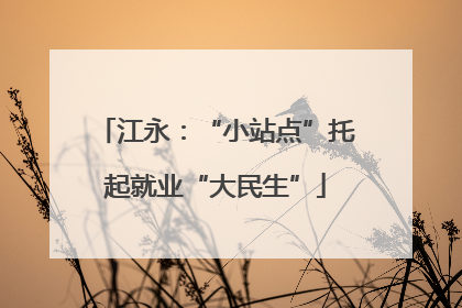 江永：“小站点”托起就业“大民生”