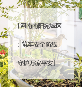 河南南阳宛城区：筑牢安全防线 守护万家平安