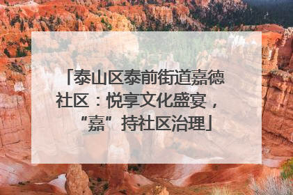 泰山区泰前街道嘉德社区：悦享文化盛宴，“嘉”持社区治理
